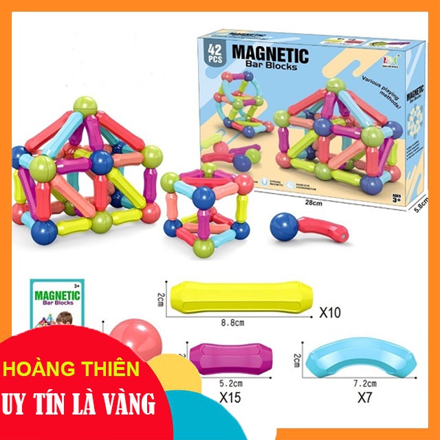 [AN TOÀN CHO BÉ] Bộ Đồ Chơi Xếp Hình Nam Châm, Lắp Ráp Lego Thông Minh, Giúp Trẻ Em Phát Triển Trí Tuệ - Hoàng Thiên