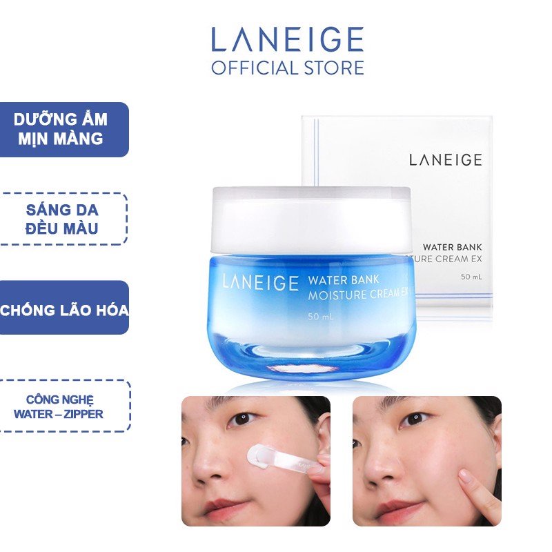 KEM DƯỠNG ẨM Laneige Water Bank Hydro Cream EX 20ml + 50ml CHUẨN HÀN