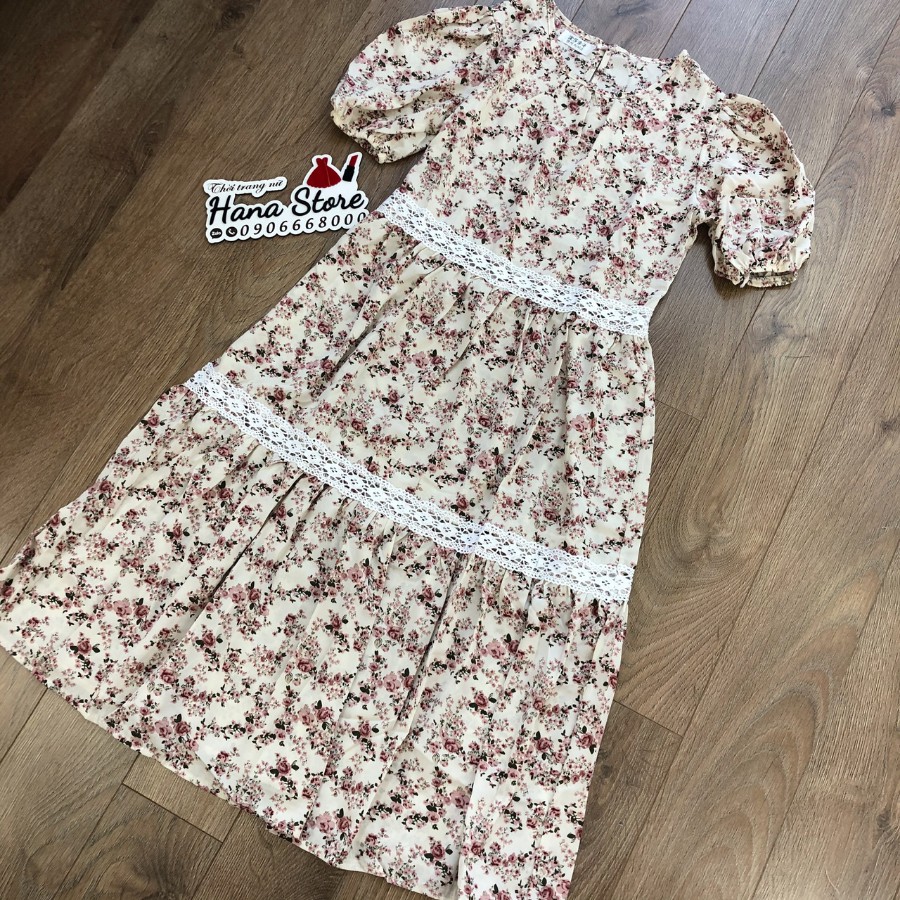 Đầm hoa nhí dáng suông, form rộng, kèm ảnh chụp cận chất freesize dài váy 100cm, hàng sẵn tại Hana store | BigBuy360 - bigbuy360.vn