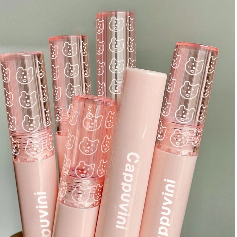 Cappuvini Son bóng Dưỡng ẩm lâu trôi Son môi màu hồng đỏ