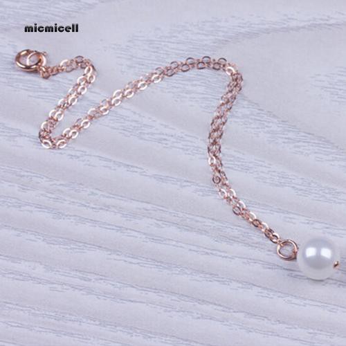 Lắc chân màu vàng hồng đính ngọc trai dễ thương | BigBuy360 - bigbuy360.vn