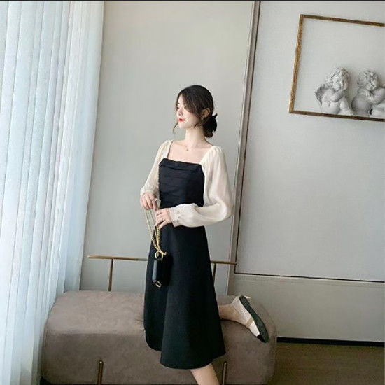 Dress2021New High-End Temperament Skirt Women's Long Sleeve Gentle Look Fairer Slimming Little Fairy Skirt Fashion | BigBuy360 - bigbuy360.vn