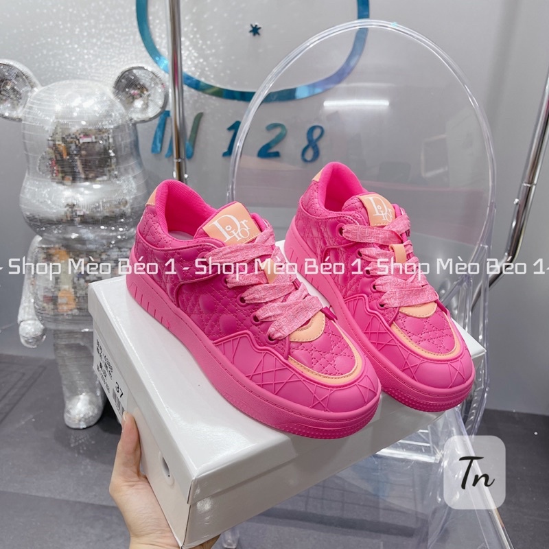 Giày thể thao cd hoạ tiết chìm phối màu trơn fullbox