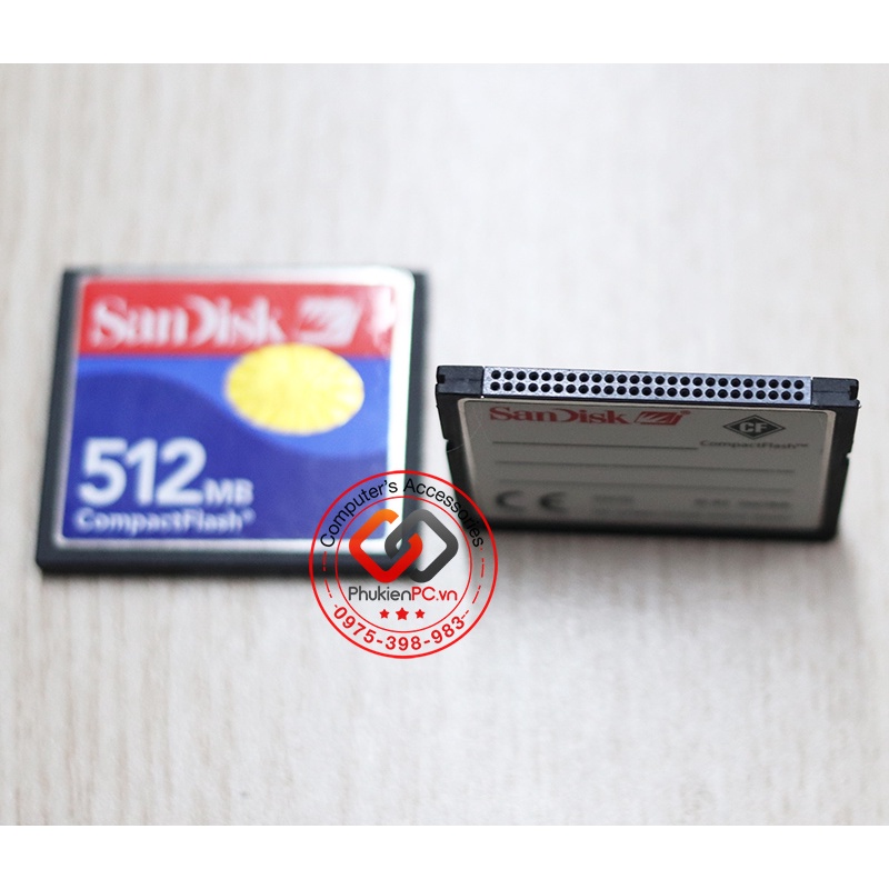 Combo Thẻ nhớ CF Card 512Mb, vỏ thẻ PCMCIA 68 chân, đầu đọc thẻ nhớ CF USB chuyên dụng