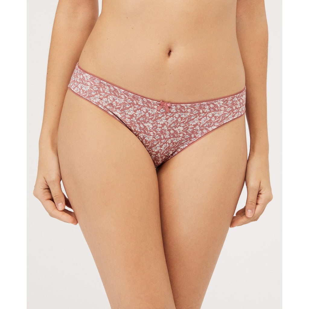 OY183 Set 5 Quần Oysho Hoa Li Ti Màu Đất Và Xanh Trời - Dáng Brazillian Nửa Mông