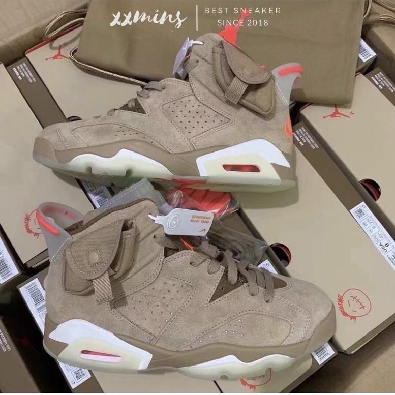 Giày Travis Scott x Air Jordan 6 Retro "British Khaki"
