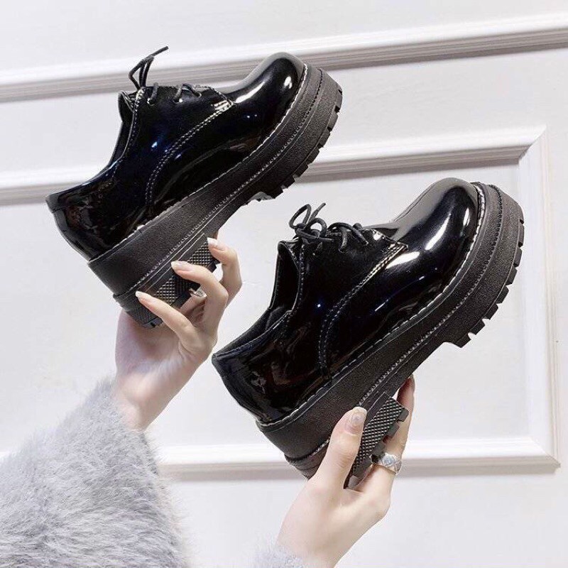 Bốt đốc nữ da bóng độn đế 5cm tăng chiều cao