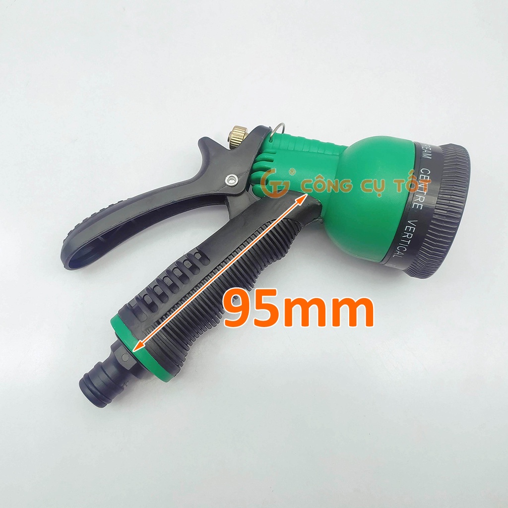 Vòi xịt nước tưới cây rửa xe 8 chế độ kèm 3 cút nối ống nước Protek