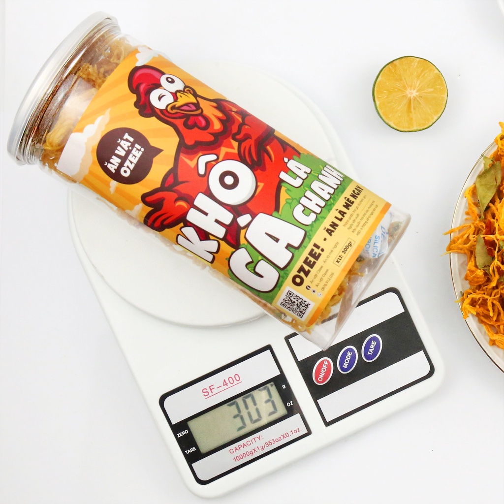 Khô gà lá chanh Ozee hộp 300g siêu ngon đồ ăn vặt Hà Nội