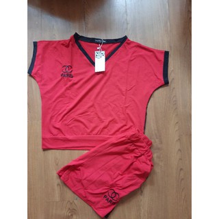 Set áo quần cổ tim cánh dơi bo eo