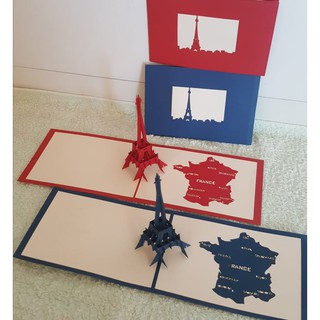 Thiệp 3D - Thiệp Tòa tháp eiffel 10cm x 15cm - VIMOA