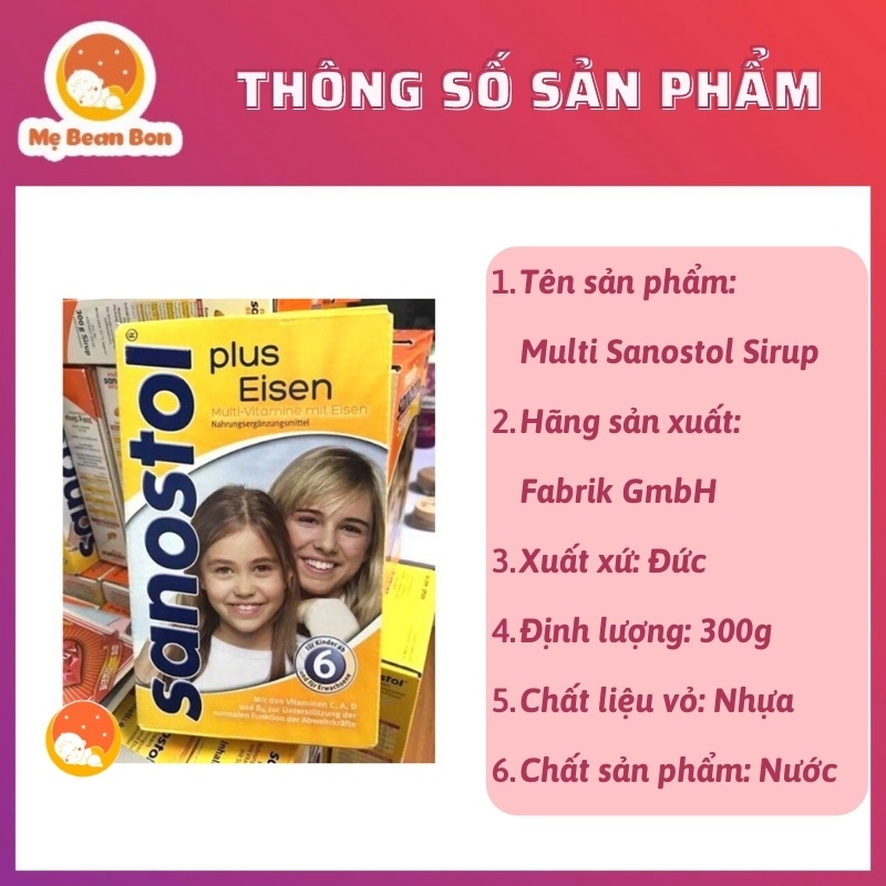 vitamin tổng hợp sanostol số 6 460ml của đức cho bé Phù hợp cho bé trên 6 tuổi