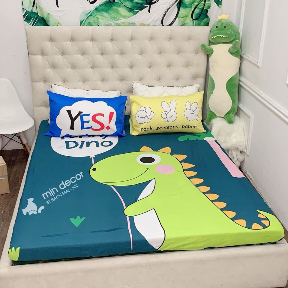 Drap + 2 Gối  FREESHIP  NHẬP MÃ GIẢM GIÁ [DRAP GIUONG]  Bộ Ga + 2 Gối Chất Liệu Cotton 100% - Mịn Decor