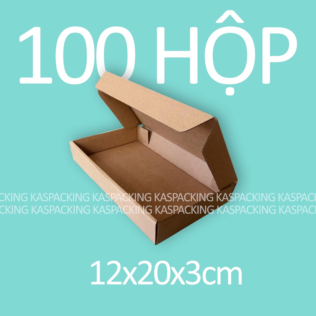 12x20x3 cm - 100 Thùng hộp carton size nhỏ để đựng hàng