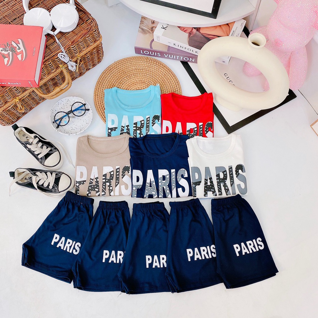 [SIZE ĐẠI] BỘ BA LỖ PARIS PHONG CÁCH NĂNG ĐỘNG ĐÁNG YÊU CHẤT COTTON MỀM MÁT CHO BÉ 20-30KG. VIDEO THẬT.XƯỞNG MAY BIBO