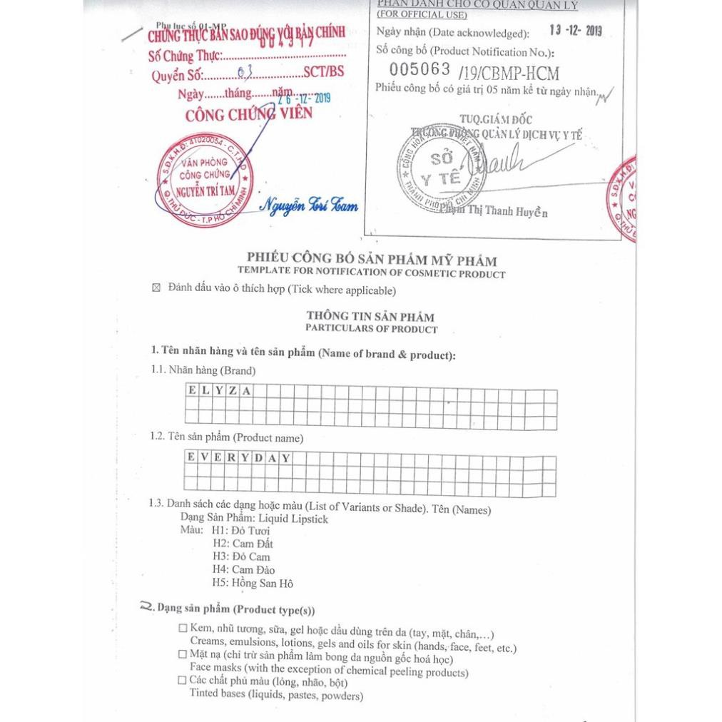 Son Kem Lì Elyza Queen Hương Thị Siêu Mềm Mịn Môi  - 5 Màu -TĐL Nhàn Trương | BigBuy360 - bigbuy360.vn