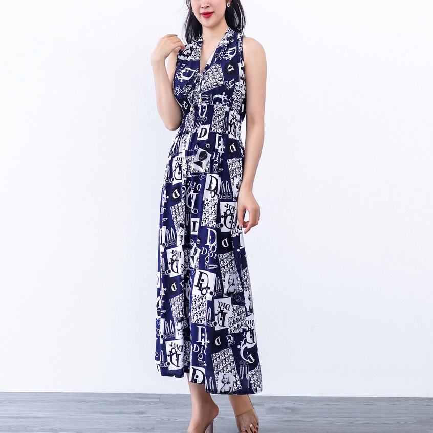 Đầm maxi đi biển dáng dài trung niên Bigsize AMYRA Váy maxi trung niên cho mẹ đi du lịch đi chơi MX015