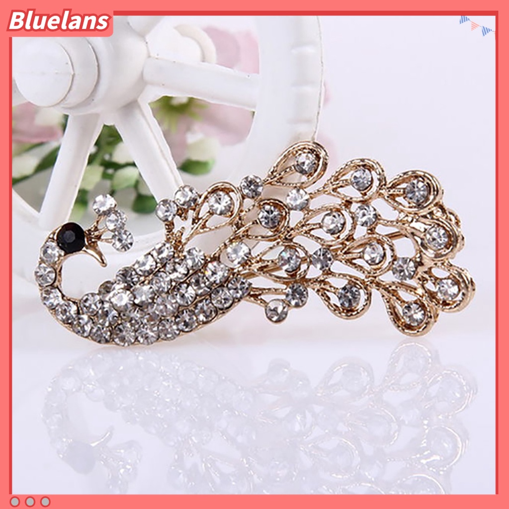 Ghim Cài Áo Hình Chim Công Đính Đá Lấp Lánh Thời Trang 48h