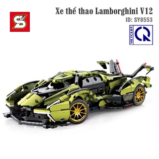 Đồ chơi lắp ráp xe lego technic mô hình siêu xe lamborghini v12 - sy block 8553