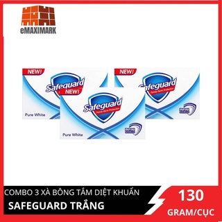COMBO 3 Xà bông cục Safeguard Trắng Cục 130GX3