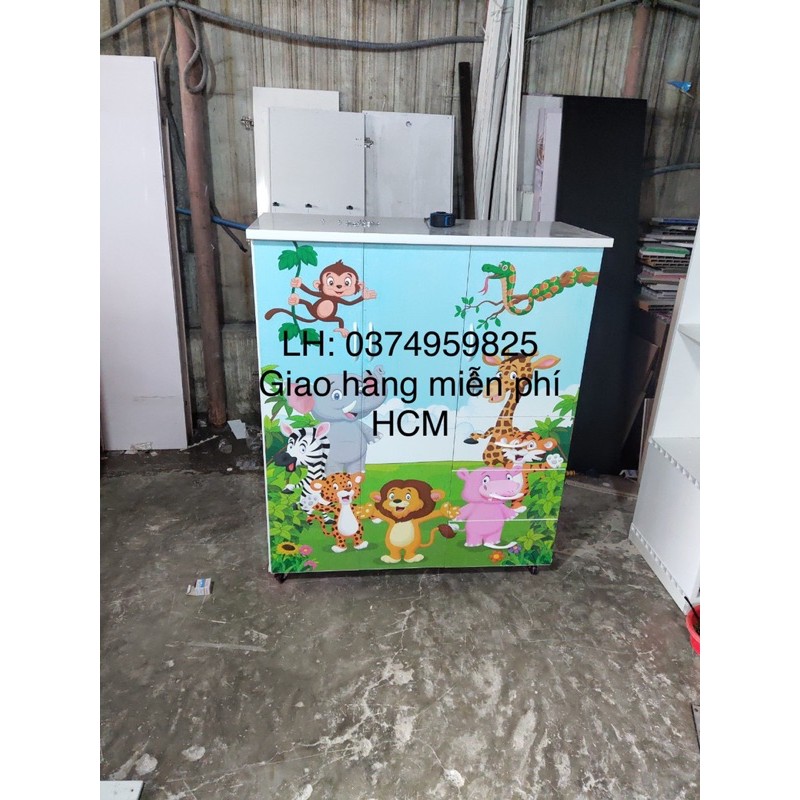 tủ nhựa Đài Loan 2 cánh 5 hộc in 3D