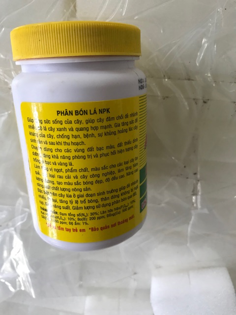 Phân bón lá NPK 30-10-10+ TE. Lọ 100 gam