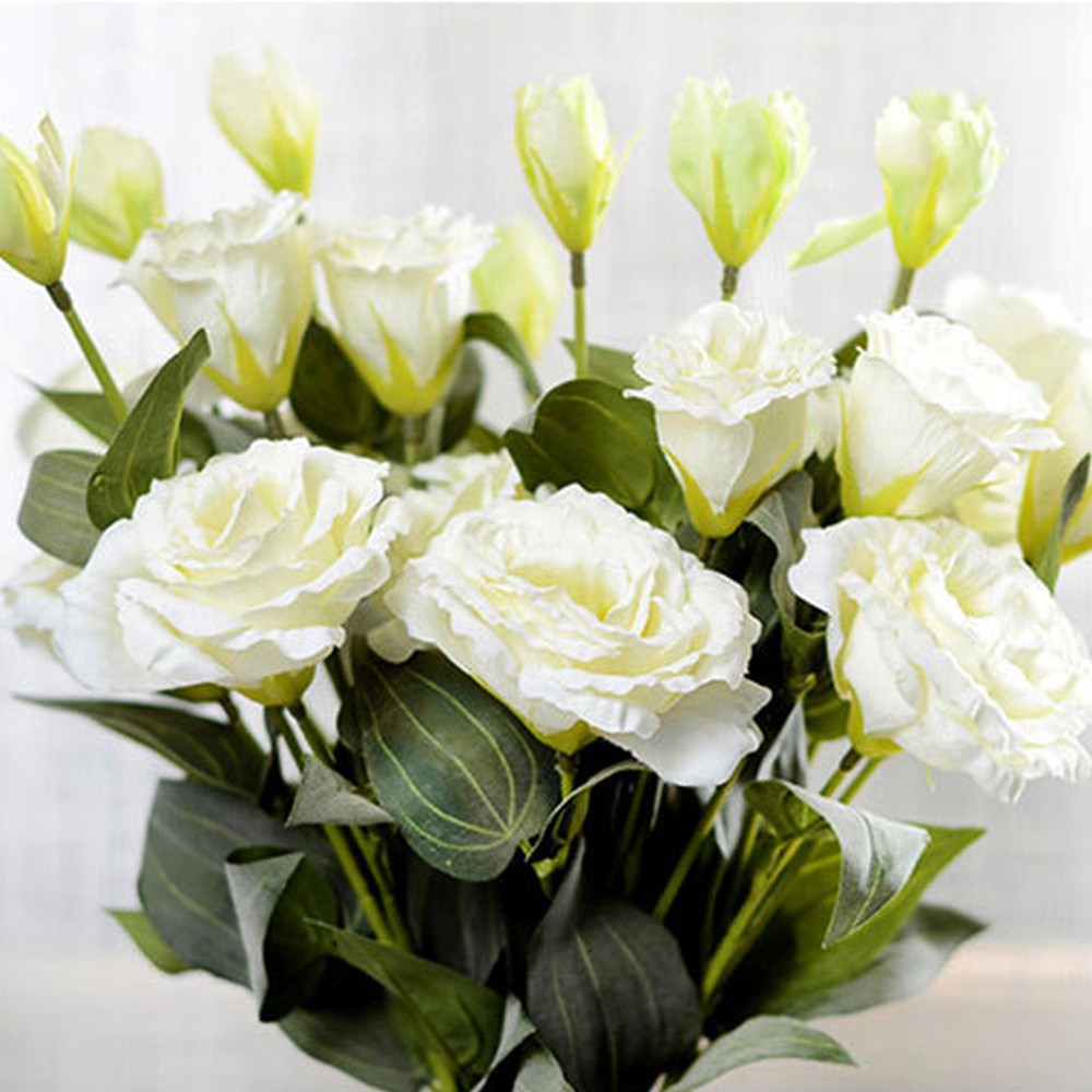 ☆YOLA☆ 3 Branches 70cm Vivid|Eustoma DIY Floral Bouquets Silk Eustoma Beautiful Home Decor Fake Plant Wedding Supplies Artificial Flower/Multicolor