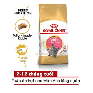 Thức ăn mèo Anh Lông Ngắn ROYAL CANIN BRITISH SHORTHAIR KITTEN (400g, 2kg)