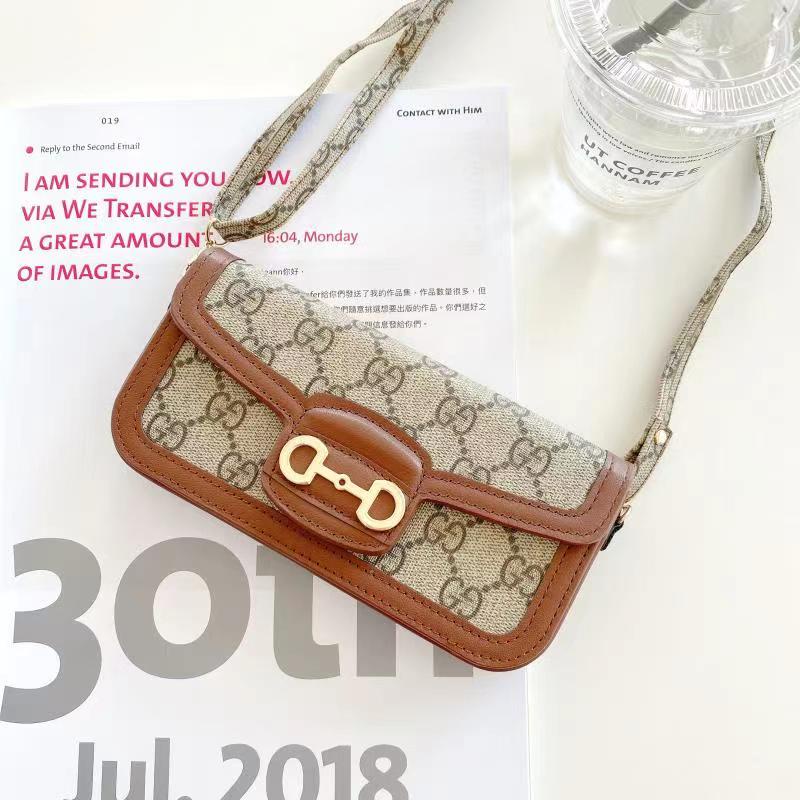 Ốp Điện Thoại Kèm Ví Thêu Chữ Cổ Điển + Dây Đeo Cho iPhone 13 Pro Max 12 11 Pro Max iPhone 13 Pro 12 Pro 11 Pro XS Max XR XS 7 8 Plus