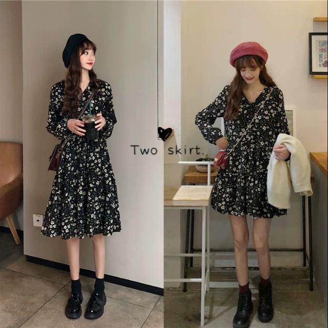 Váy Ulzzang hoa vintage