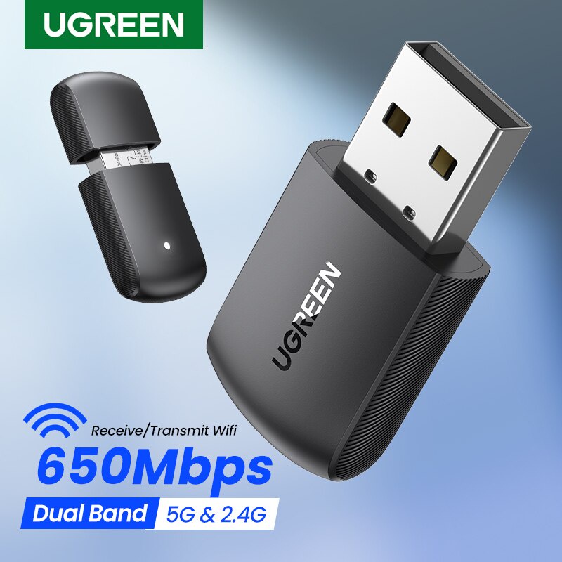 USB Wifi UGREEN 20204 Băng tần kép 5G & 2.4G - Hàng Chính Hãng Bảo Hành 18 Tháng