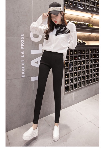 Quần skinny big size màu đen jean thun ống dây kéo size 70-80kg