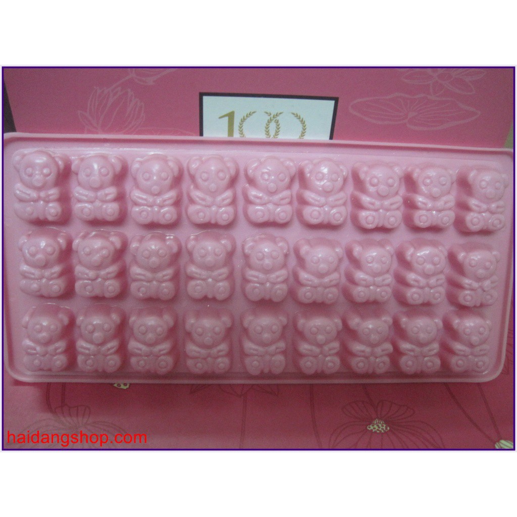 Khuôn rau câu 27 gấu khay đá gấu nhỏ thạch gấu - Ice tray bear shaped