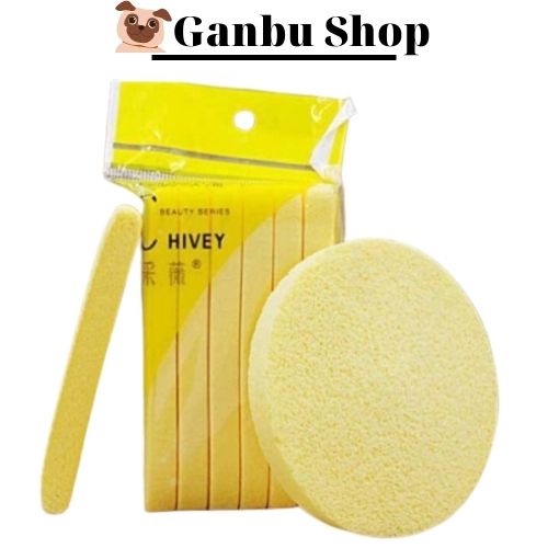 Gói 12 Miếng Bọt Biển, Bông Nở Rửa Mặt Dạng Nén Chivey Hàn Quốc (Giao Màu Ngẫu Nhiên)