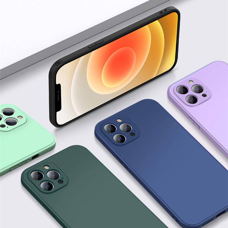 Ốp điện thoại silicone dẻo viền vuông chống sốc sang trọng thích hợp cho IPHONE 12 11 13 PRO MAX MINI XS X XR