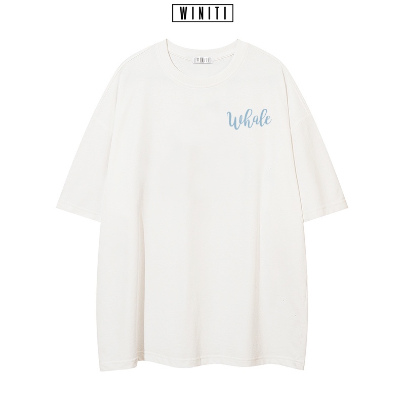 Áo thun unisex phông nam nữ basic form suông rộng phong cách Hàn Quốc Cá Heo Whale Winiti T shirt