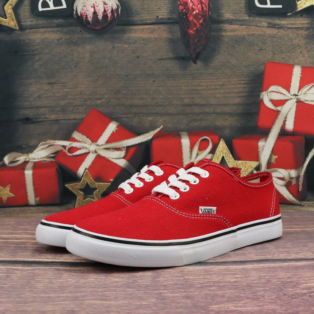 Giày van classic thời trang Nữ Màu đỏ tươi.