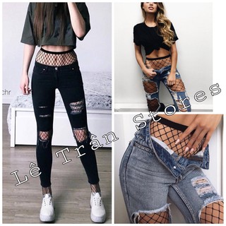 SIÊU SEXY Quần tất lưới mắt to mắt nhỏ siêu gợi cảm sexy