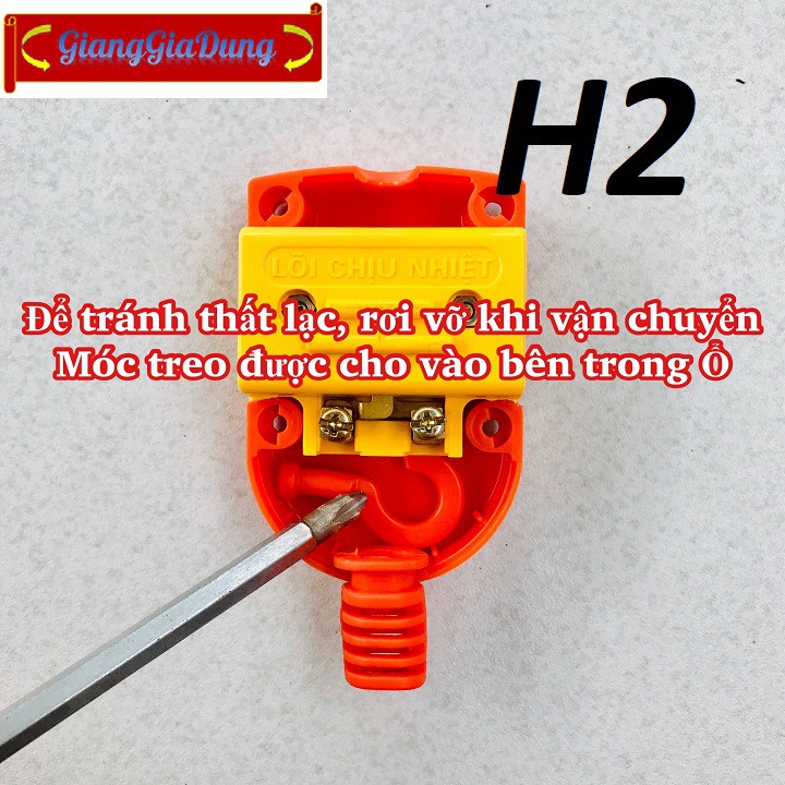 Ổ Cắm - Đầu Nối Điện 2 Cổng SOPOKA S3000W Có Móc Treo Siêu Chịu Tải
