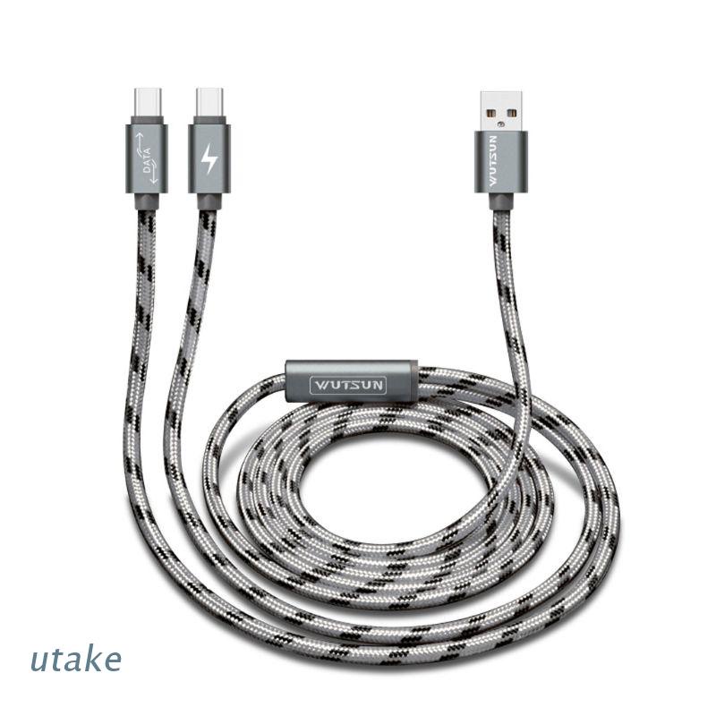 Cáp sạc nhanh USB 2.0 type A sang 2 đầu USB type C