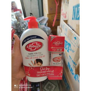 Nước rửa tay lifebuoy ( 500ml ) tặng Gel rửa tay khô 90ML
