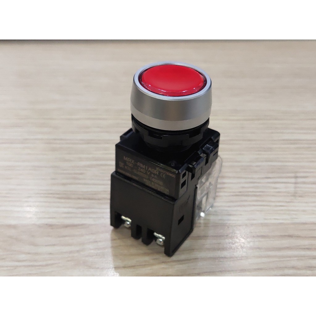 Nút nhấn có đèn viền nhôm phi 22 đỏ vàng xanh MRX Hanyoung