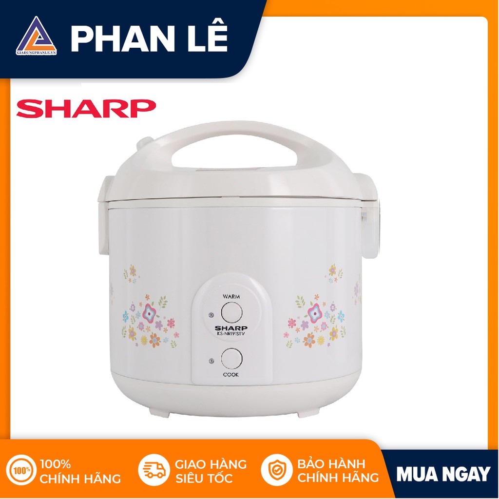 [Mã ELHADEV giảm 4% đơn 300K] Nồi cơm điện nắp gài Sharp KS-NR191STV-CU 1.8 lít