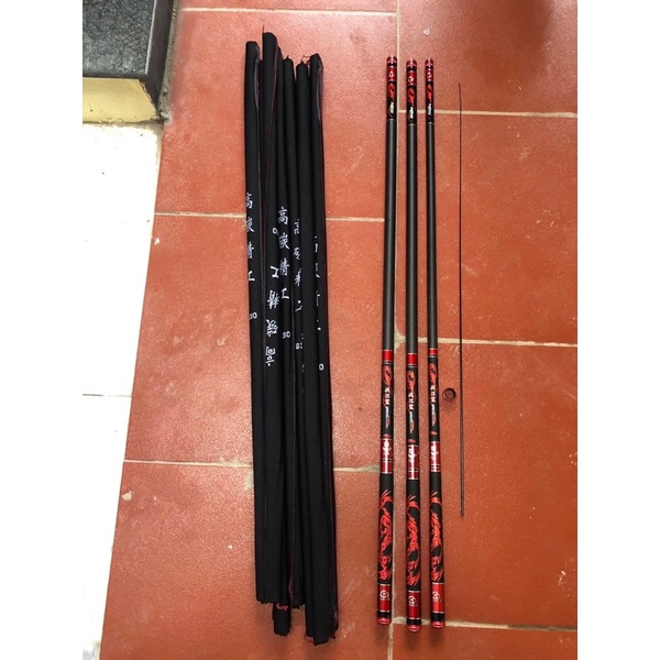 Cần tay Xích Long 6H đen đỏ- kèm nhẫn và nhọn