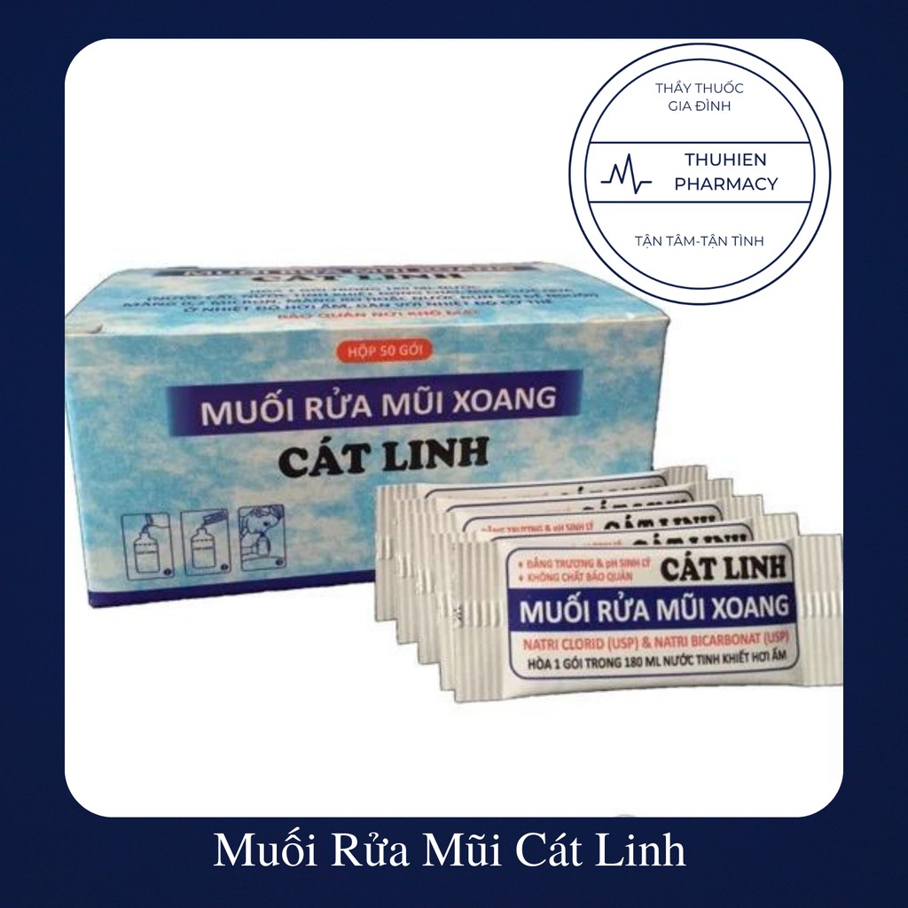 [Chính hãng] Muối rửa mũi xoang Cát Linh mẫu cũ-Muối vệ sinh, ngăn ngừa các bệnh đường hô hấp (Hộp 30 gói và 50 gói)