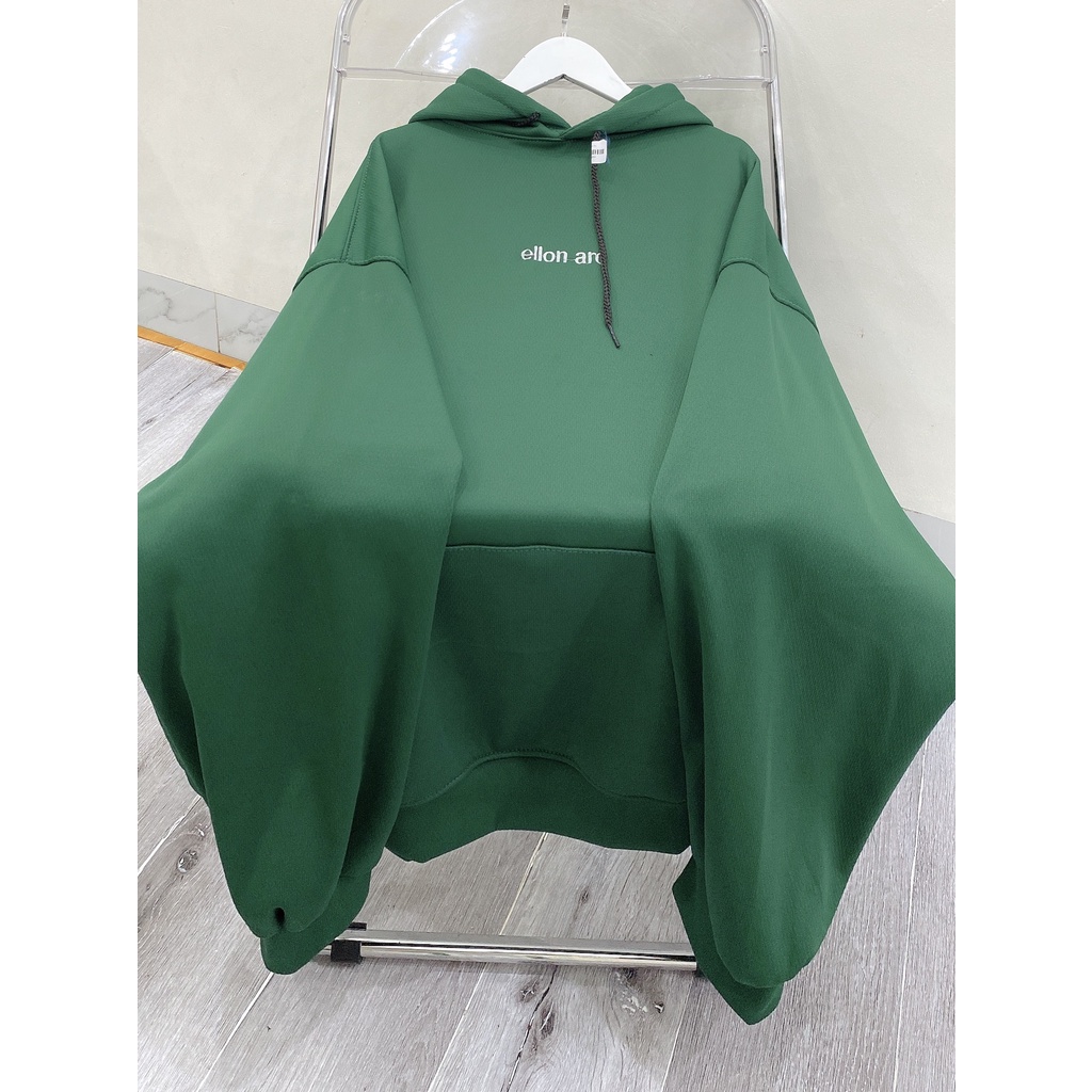 Hoodie Nam Nữ Màu Xanh Lạ Ellon Dáng Rộng Unisex Dáng Oversize Uzzlang