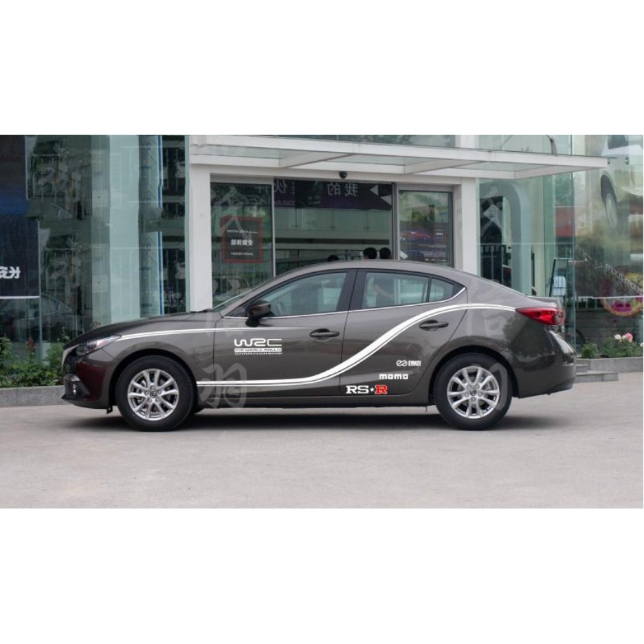 Tem dán sườn xe ô tô phong cách thể thao TS029