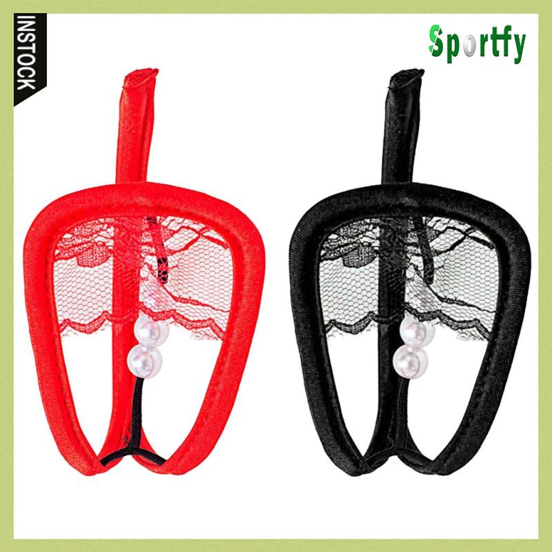 Prettyia 2 Quần Lót Dây Chữ C Sexy Màu Đỏ / Đen