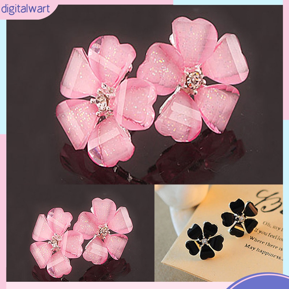 Đôi khuyên tai mạ bạc hình bông hoa sang trọng cho nữ