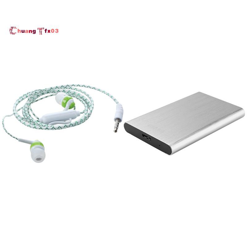 1Pcs Glow in The Dark Headphones Cool LED Earphone & 1Pcs USB 3.0 to SATA 2.5 Inch HDD Enclosure Mobile Disk Box